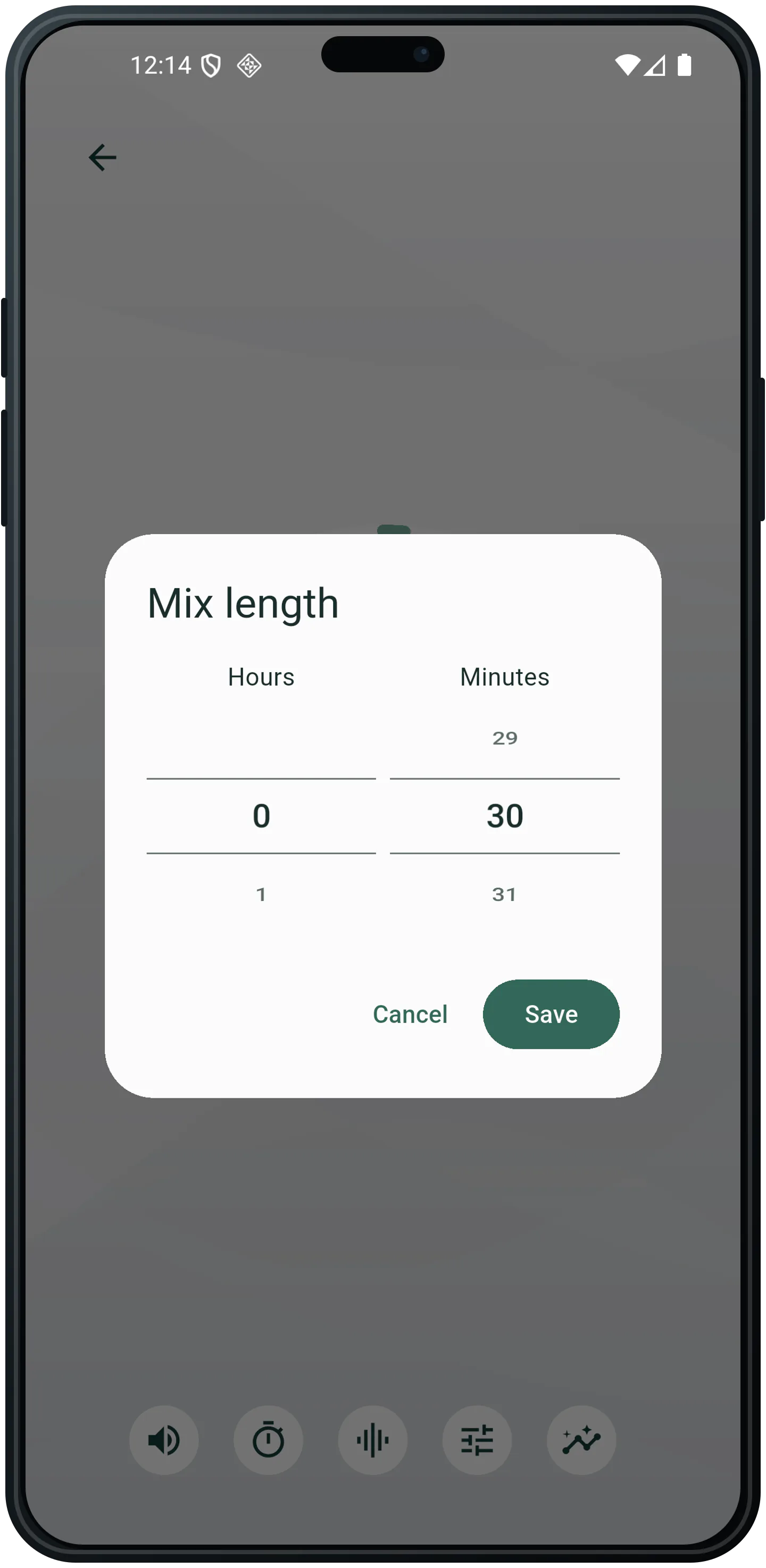TinniTuner session duration picker